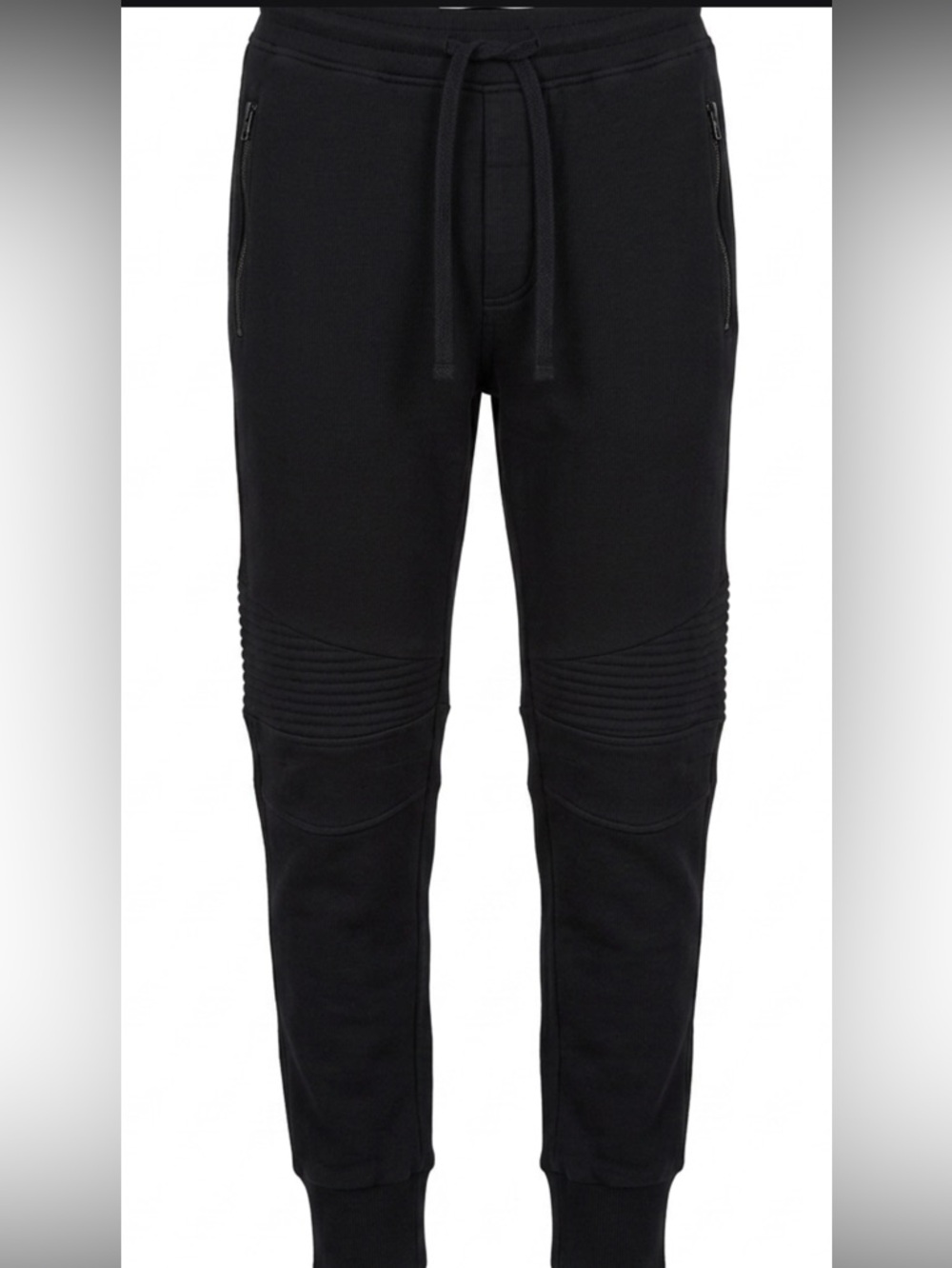 Dolce & Gabbana Black Slim Ribbed-Knee Joggers